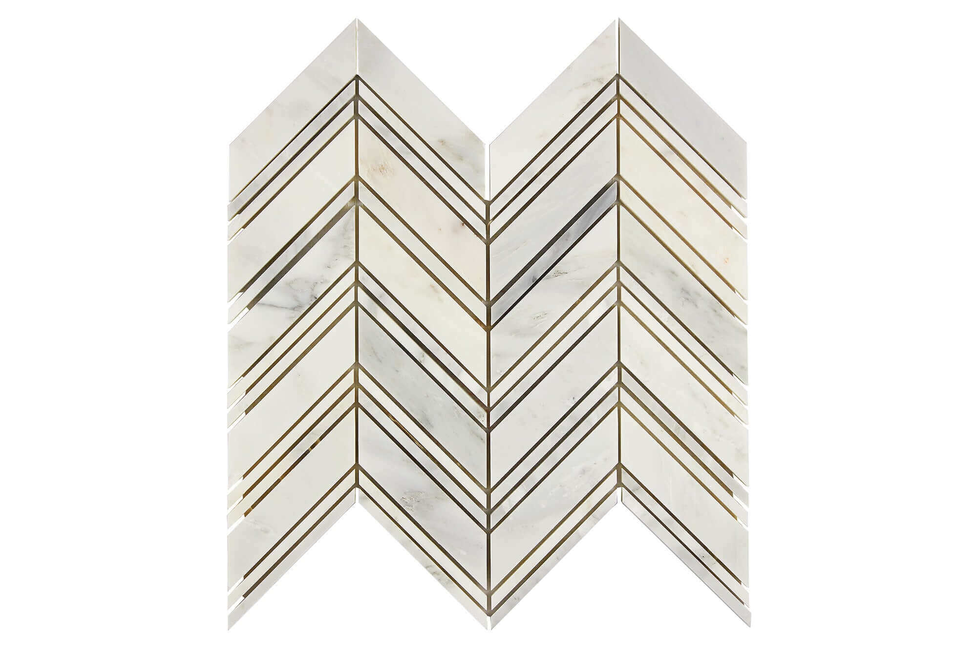 Oriental White Marble Mosaic Chevr Single Color Honed