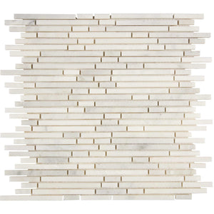 Oriental White Marble Mosaic Bamboo Honed
