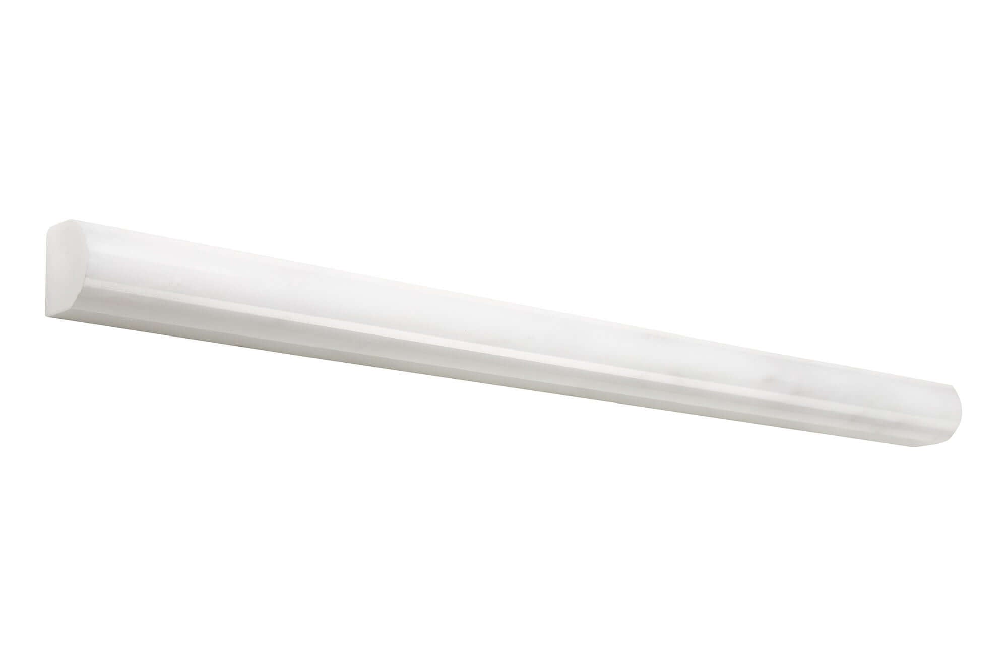 Oriental White Marble 3/4 x 12 Bullnose Liner Honed