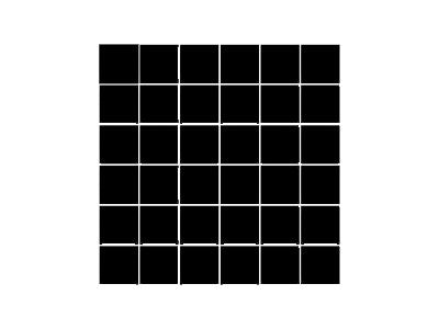 Black color porcelain mosaic tile grid pattern on a white background