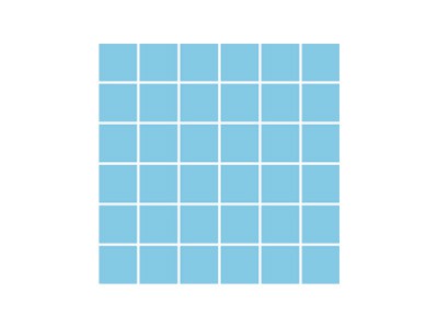 Blue porcelain pool mosaic tile pattern on a white background