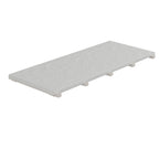 SeraPool RELAX full-body porcelain concealed drain grate in Gray color and 12x26 size, studio image with integrated supports.