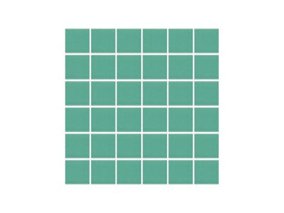 Porcelain pool teal mosaic tile pattern on a white background