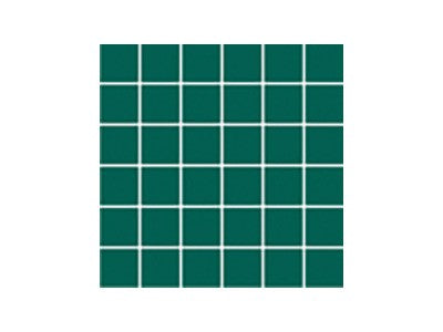 Green square porcelain pool mosaic tile on a white background
