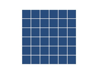 Blue square porcelain pool mosaic tile on a white background