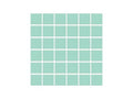 Grid of small porcelain pool teal tiles on a white background