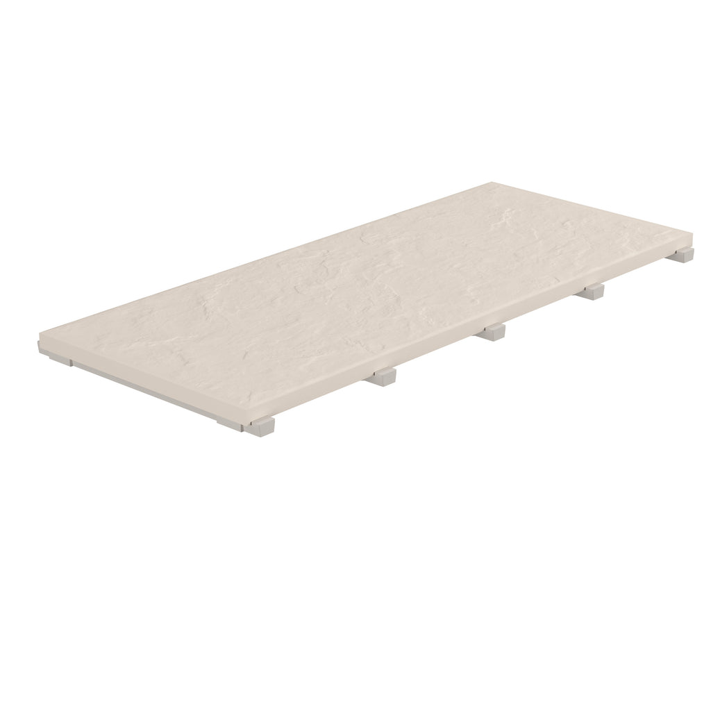 SeraPool RELAX full-body porcelain concealed drain grate in Beige color and 12x26 size, studio image with integrated supports.