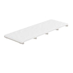 SeraPool RELAX full-body porcelain concealed drain grate in White color and 10x26 size, studio image with integrated supports.