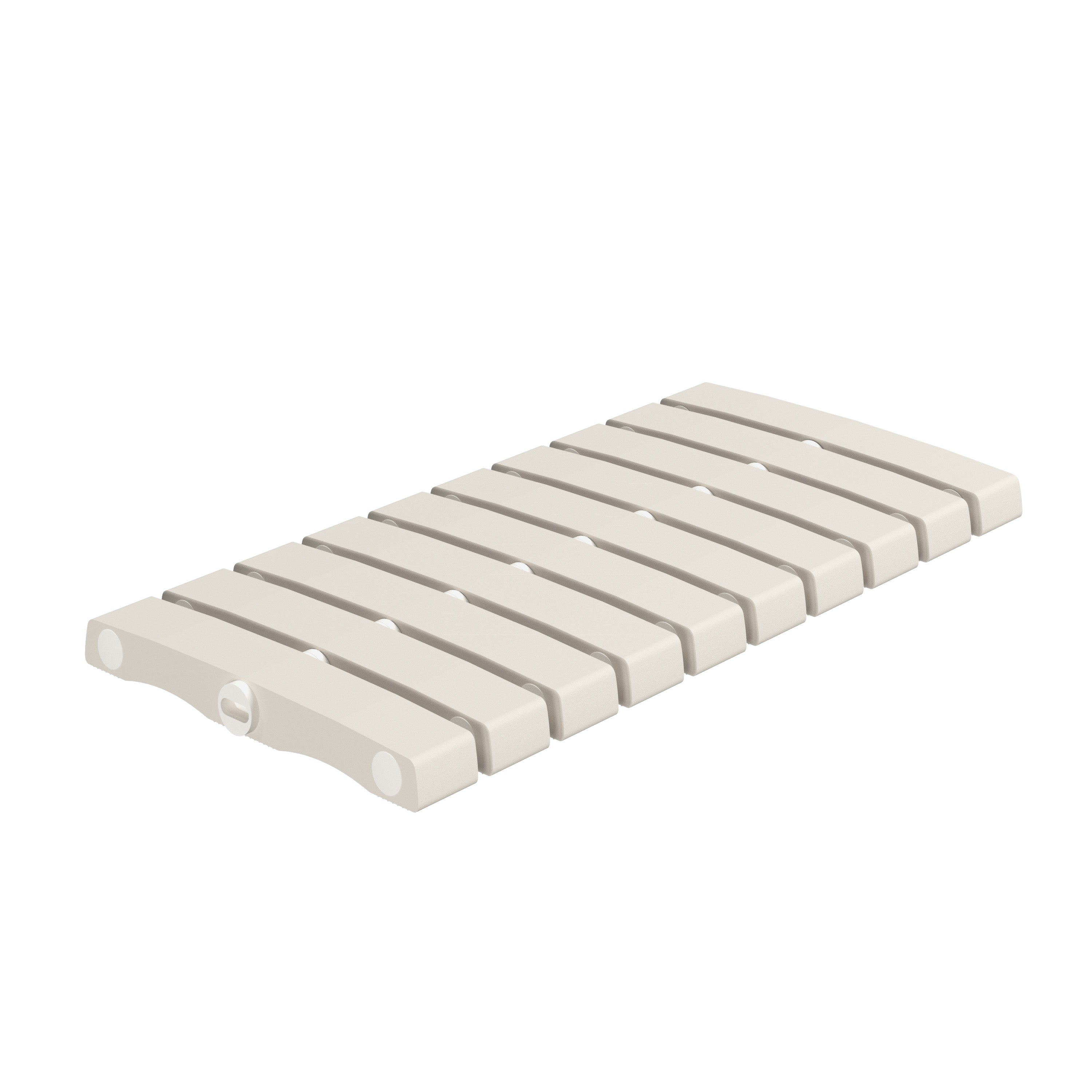 SeraPool RELAX flexible porcelain drain grate, beige, 10×20, studio view on white background.