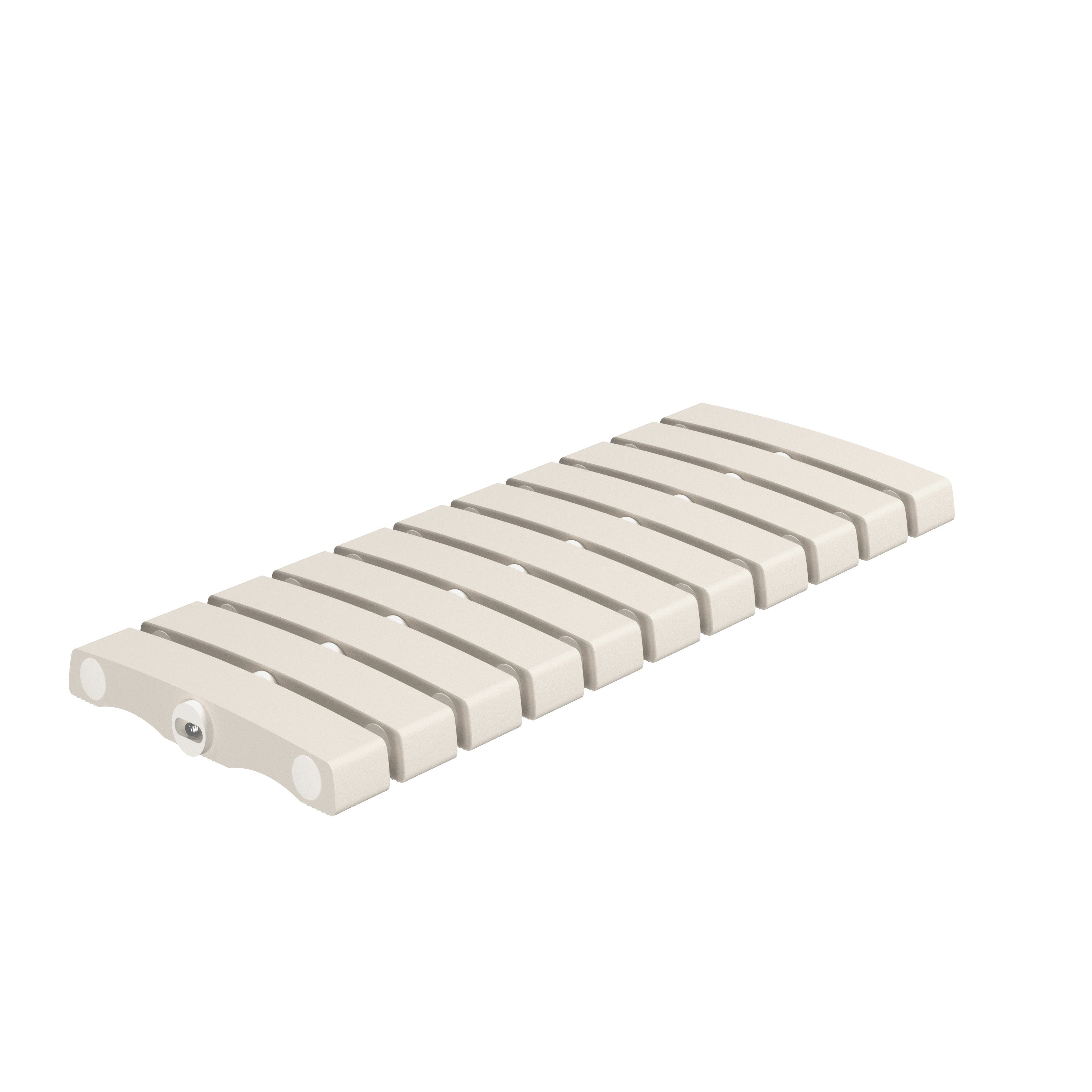 SeraPool RELAX flexible porcelain drain grate, beige, 8×20, studio view on white background.