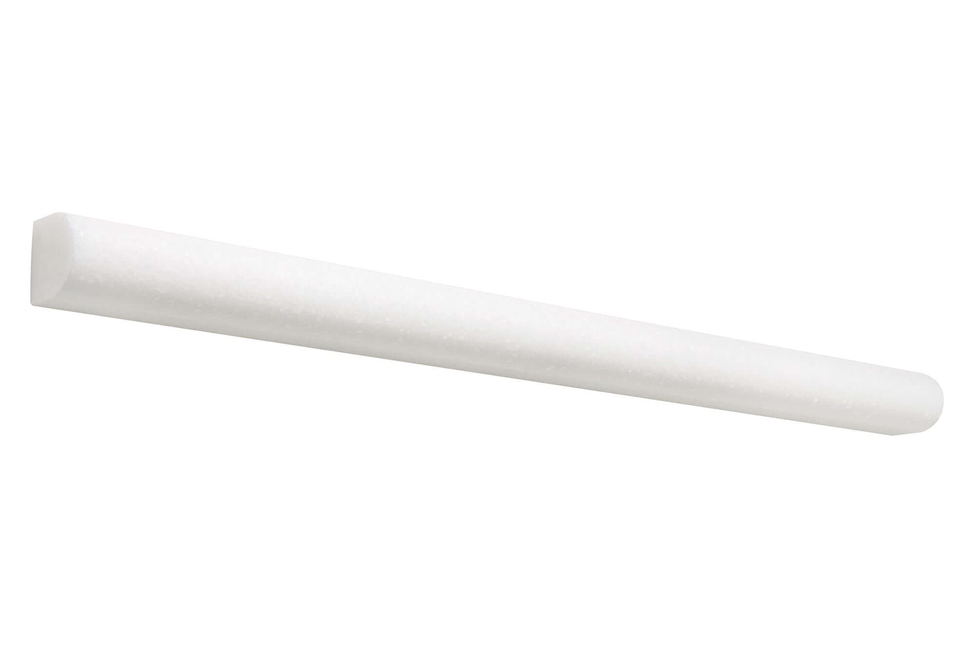Thassos White Marble 3/4 x 12 Bullnose Liner Honed