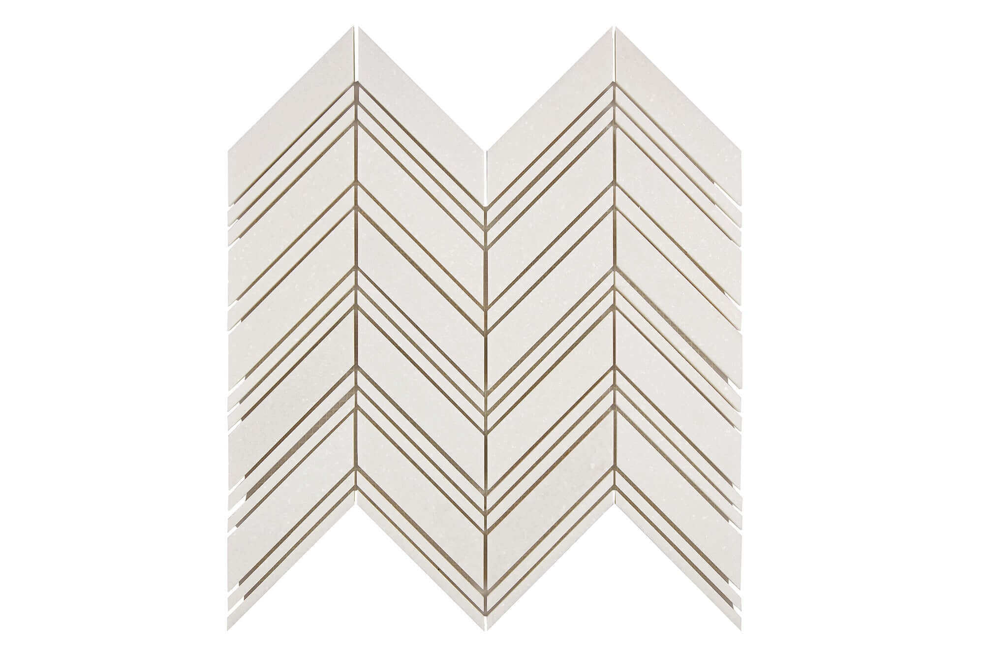 Thassos White Marble Mosaic Chevr Single Color Honed