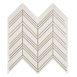 Thassos White Marble Mosaic Chevr Single Color Honed