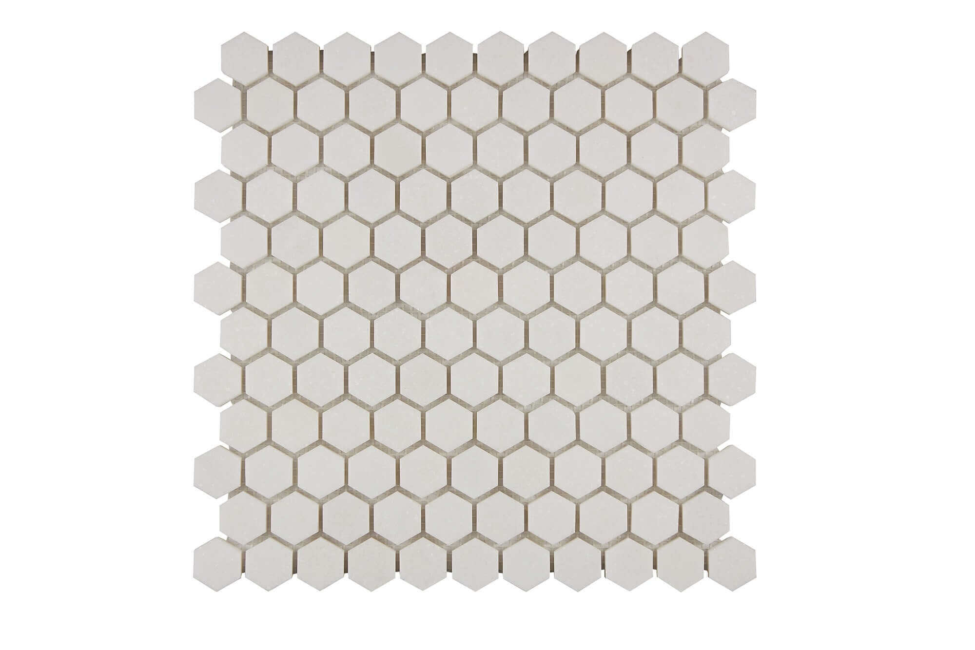 Thassos White Marble Mosaic 1 Hexagon Honed