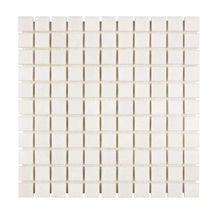 Thassos White Marble Mosaic 1 x 1 Honed