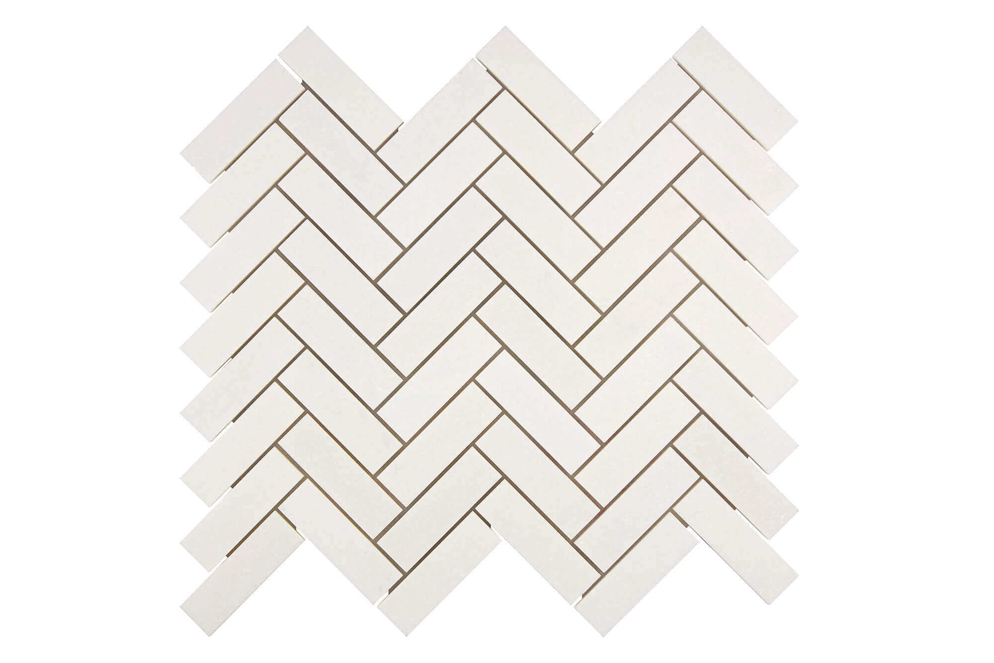 Thassos White Marble Mosaic 1 x 3 Herringbone Honed