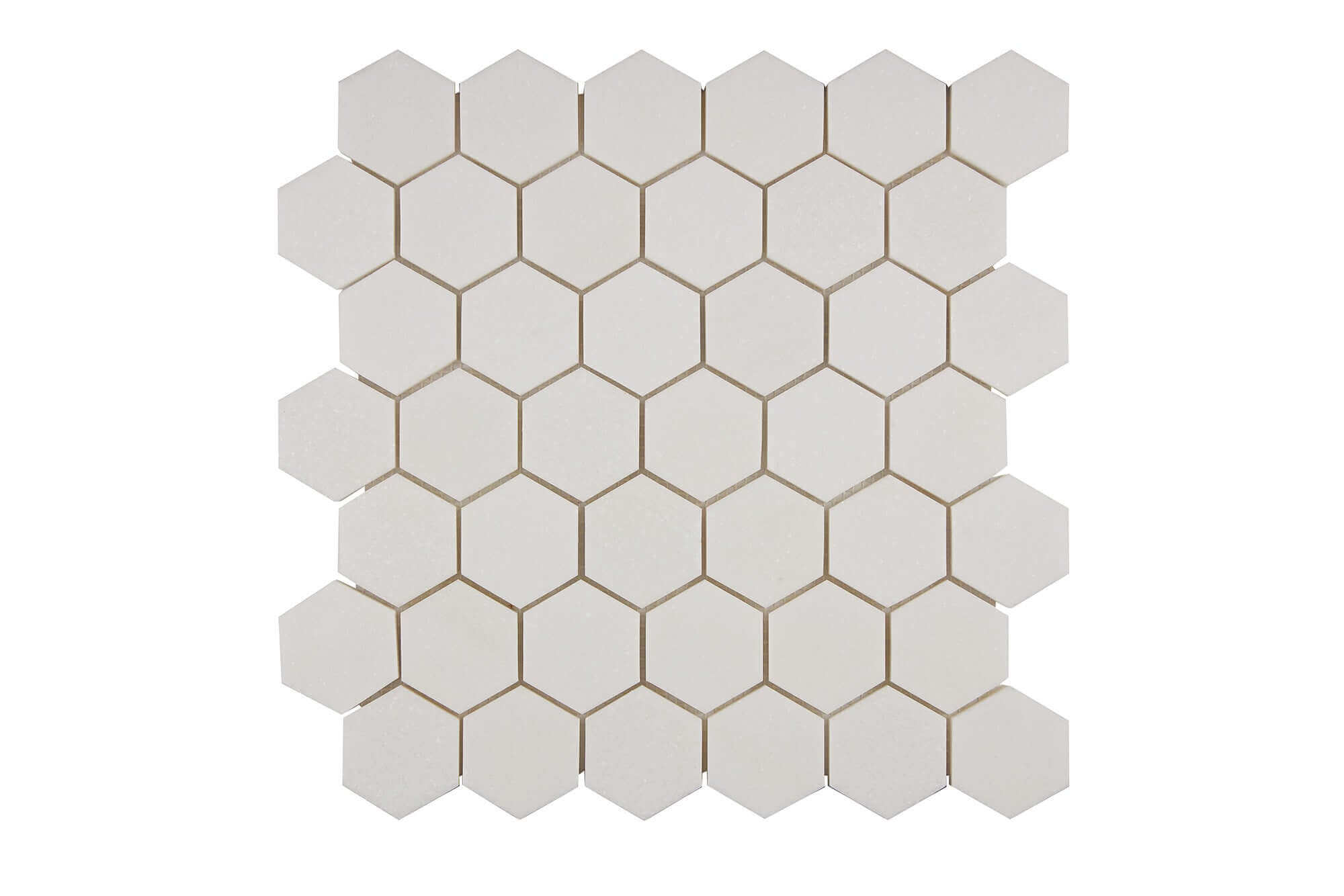 Thassos White Marble Mosaic 2 Hexagon Honed