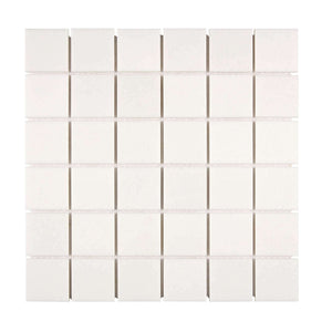 Thassos White Marble Mosaic 2 x 2 Honed