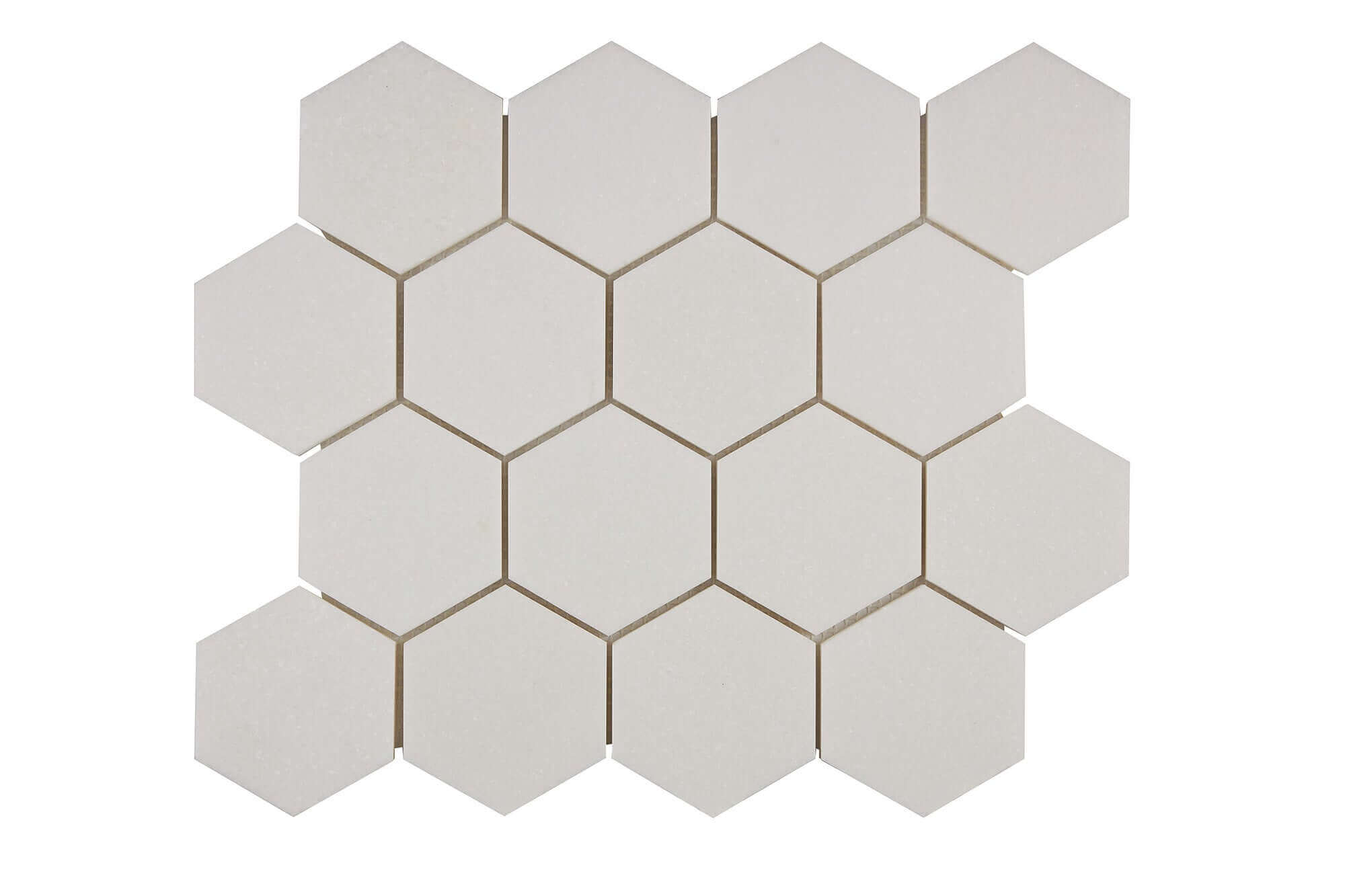 Thassos White Marble Mosaic 3 Hexagon Honed