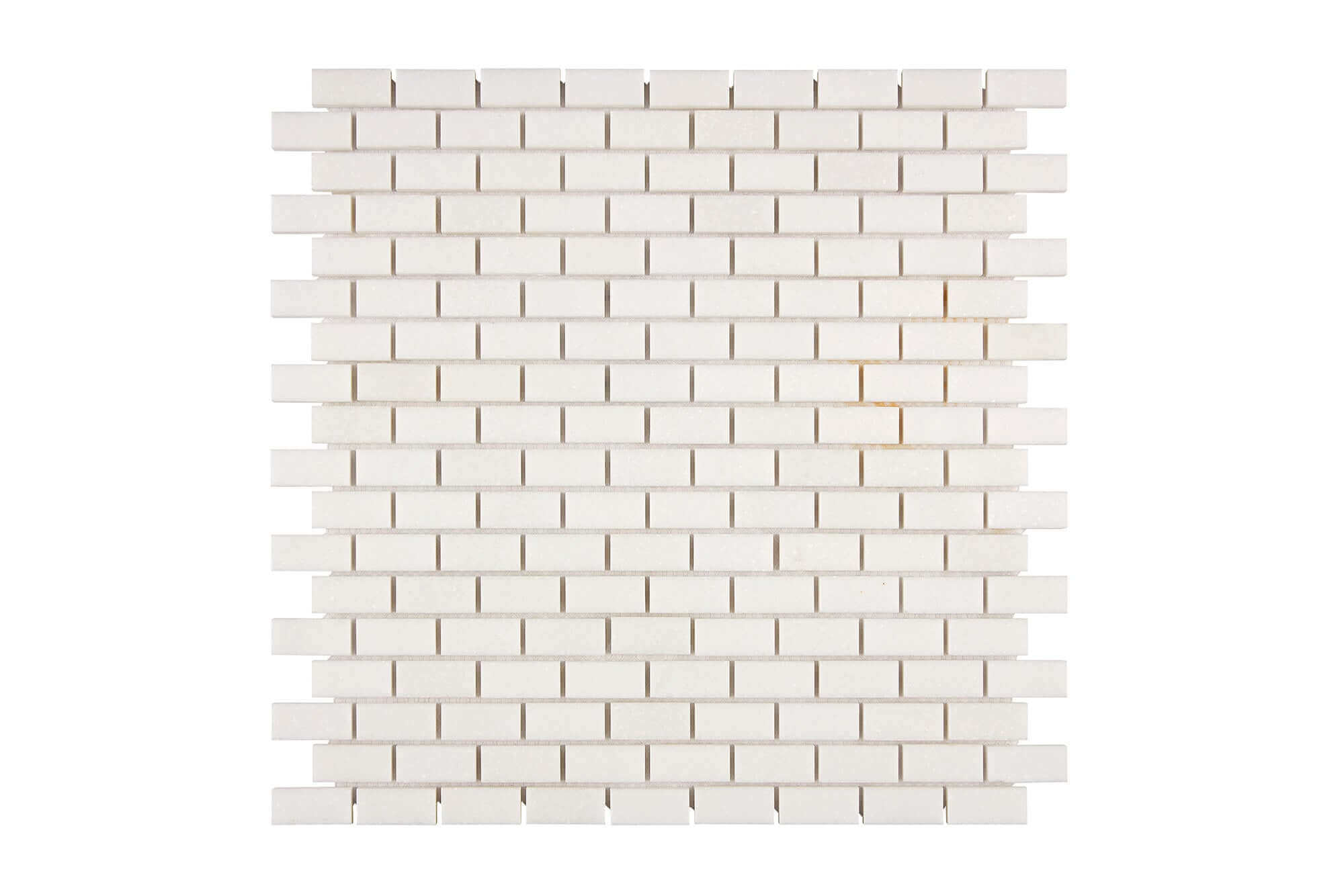 Thassos White Marble Mosaic 5/8 x 1 1/4 Mini Brick Honed