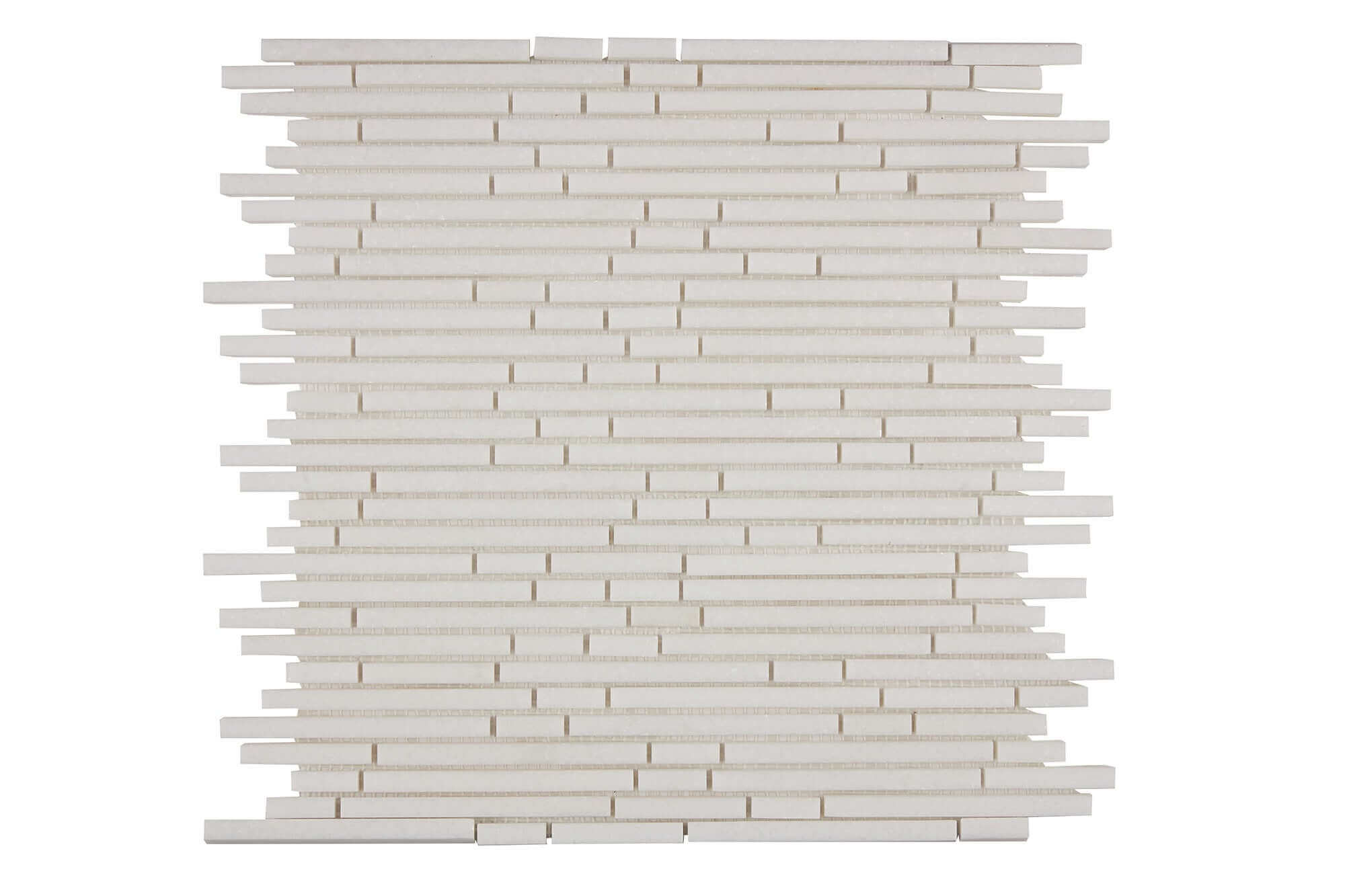 Thassos White Marble Mosaic Bamboo Honed