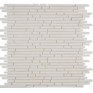 Thassos White Marble Mosaic Bamboo Honed