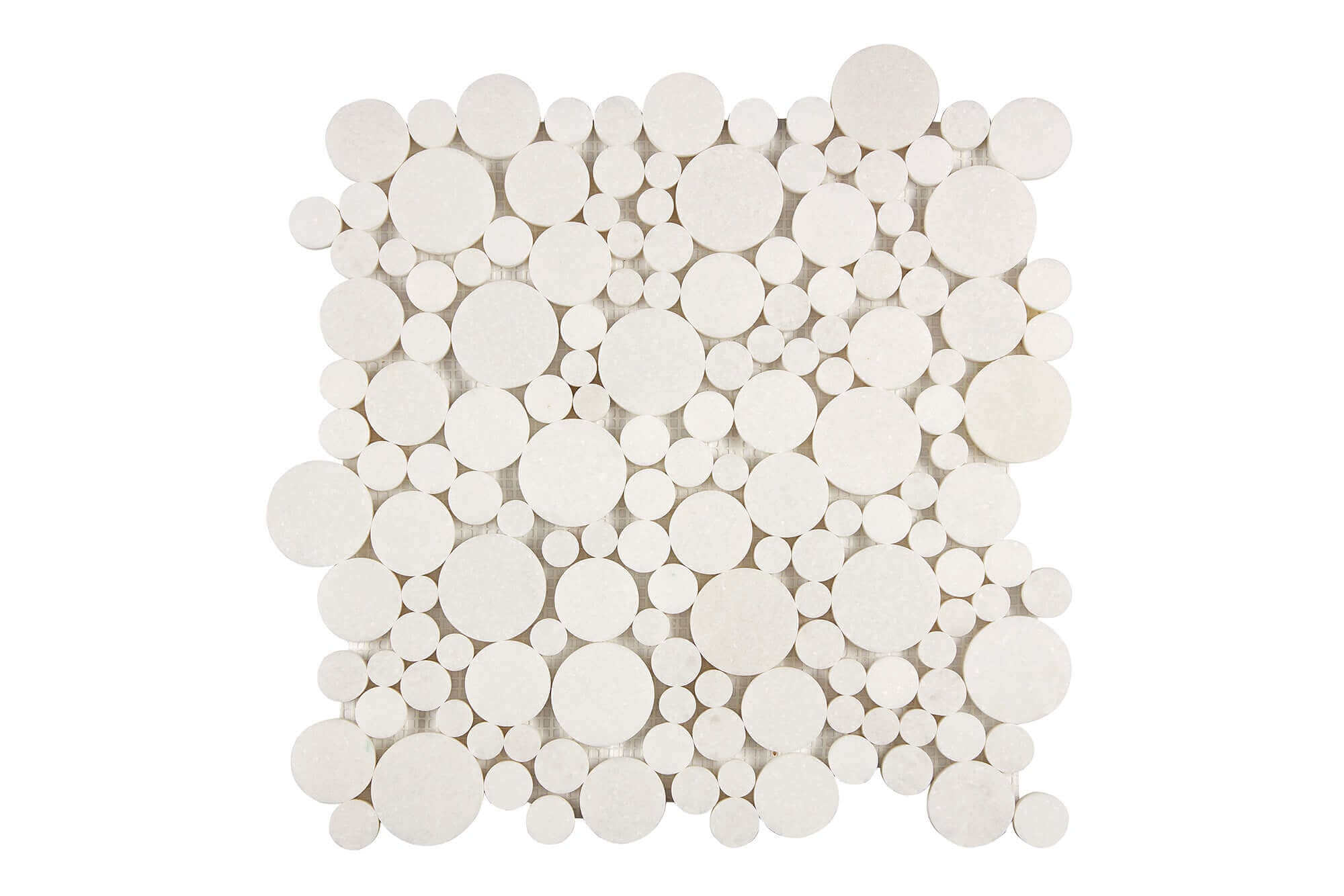 Thassos White Marble Mosaic Bubbles Honed