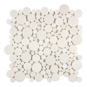 Thassos White Marble Mosaic Bubbles Honed