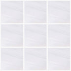 Aria Bianco Dolomite 12x12 marble tile shown in a straight lay grid with light grout for a clean, classic look.