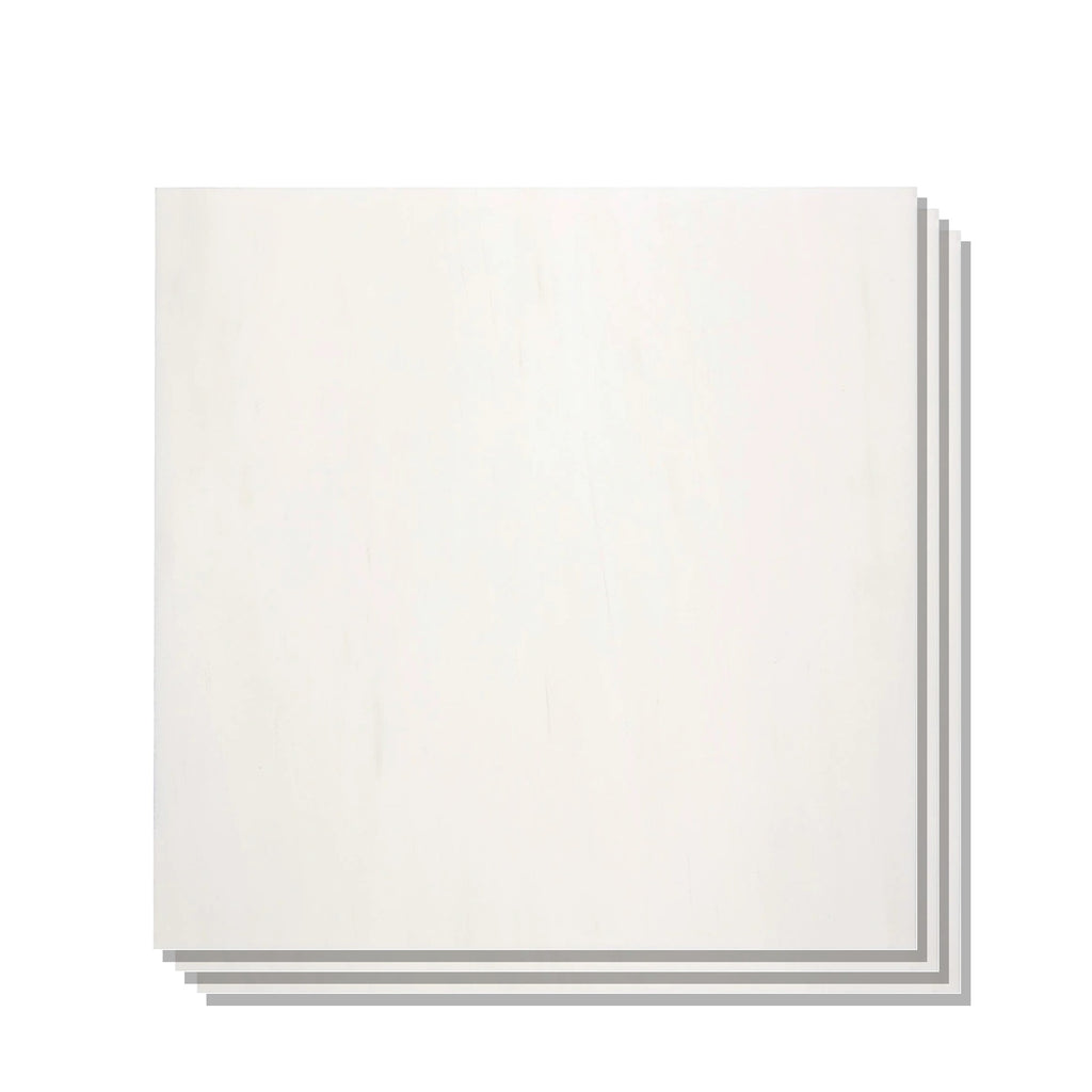 Stacked Aria Bianco Dolomite 24x24 marble tiles showing consistent color range and natural variation across pieces.
