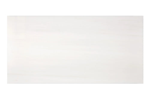 Aria Bianco Dolomite marble tile 12x24 honed, studio image with a smooth matte surface and subtle natural veining.
