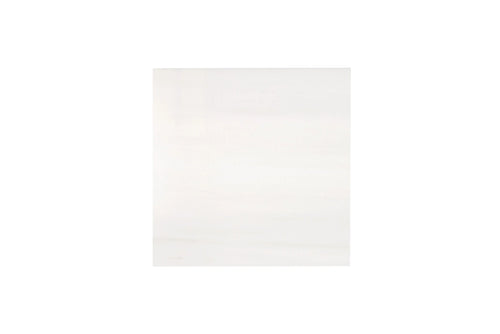 Aria Bianco Dolomite marble tile 4x4, studio image showing a soft white background with delicate natural veining and subtle tone variation.