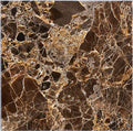 ARIA Emperador Dark marble 18x18 polished tile with rich brown color and natural cream white veining