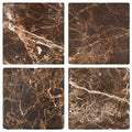 ARIA Emperador Dark marble 6x6 tumbled tile with warm brown color and natural cream white veining