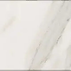 Aria Calacatta Gold marble tile 4x4, studio image showing a bright white background with warm gold veining and soft gray movement with natural variation.