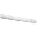 Marble quarter round trim on a white background