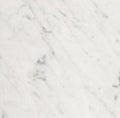 Aria Carrara White marble tile 18x18, studio image showing a bright white base with soft gray veining and natural variation for timeless floors, spa bathrooms, and classic entryways.