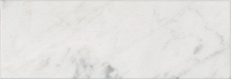 Aria Carrara White marble subway tile 4x12, studio image showing a bright white base with soft gray veining and natural variation for timeless backsplashes, shower walls, and classic wainscoting.