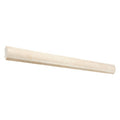 Aria Crema Marfil marble quarter round liner trim, studio image showing a rounded warm beige marble profile with gentle movement for corners and finishing transitions.