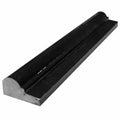 Aria Nero Marquina black marble chair rail ogee liner trim, studio image showing a molded profile in deep black marble with high-contrast white veining for decorative borders and wall transitions.