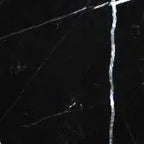 Close up Aria Nero Marquina black marble tile 24x24,  showing deep black stone with bold white veining and natural high-contrast variation for dramatic floors, feature walls, and statement spaces.