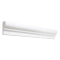 Aria Thassos White marble ogee chair rail liner single step, studio image showing a crisp bright-white molded profile with minimal movement for decorative borders and wall transitions.