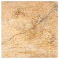 Forum Terra Autumn Leaves (Scabos) travertine tile 12x12 tumbled, studio image showing sun-baked multi-tonal creams, tans, and deeper earthy accents with natural pores, softened edges, and rich variation for warm floors, showers, and welcoming interiors.