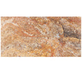 Forum Terra Autumn Leaves (Scabos) travertine tile 12x24 filled and honed, studio image showing sun-baked creams, tans, and deeper earthy accents with a smoother filled surface and rich natural variation for warm floors, showers, and welcoming interiors.