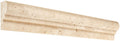 Forum Terra Ivory travertine single step chair rail ogee liner, studio image showing a molded warm ivory-beige profile with natural pores and subtle variation for decorative borders and wall transitions.