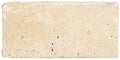Forum Terra Ivory travertine subway tile 3x6 tumbled, studio image showing warm ivory-beige tone with natural pores, softened edges, and quiet variation for rustic backsplashes, shower walls, and timeless accents.