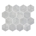 HexaFusion Botanica Ivy Vale matte pressed glass hexagon mosaic, 3 inch hex, mesh-mounted sheet