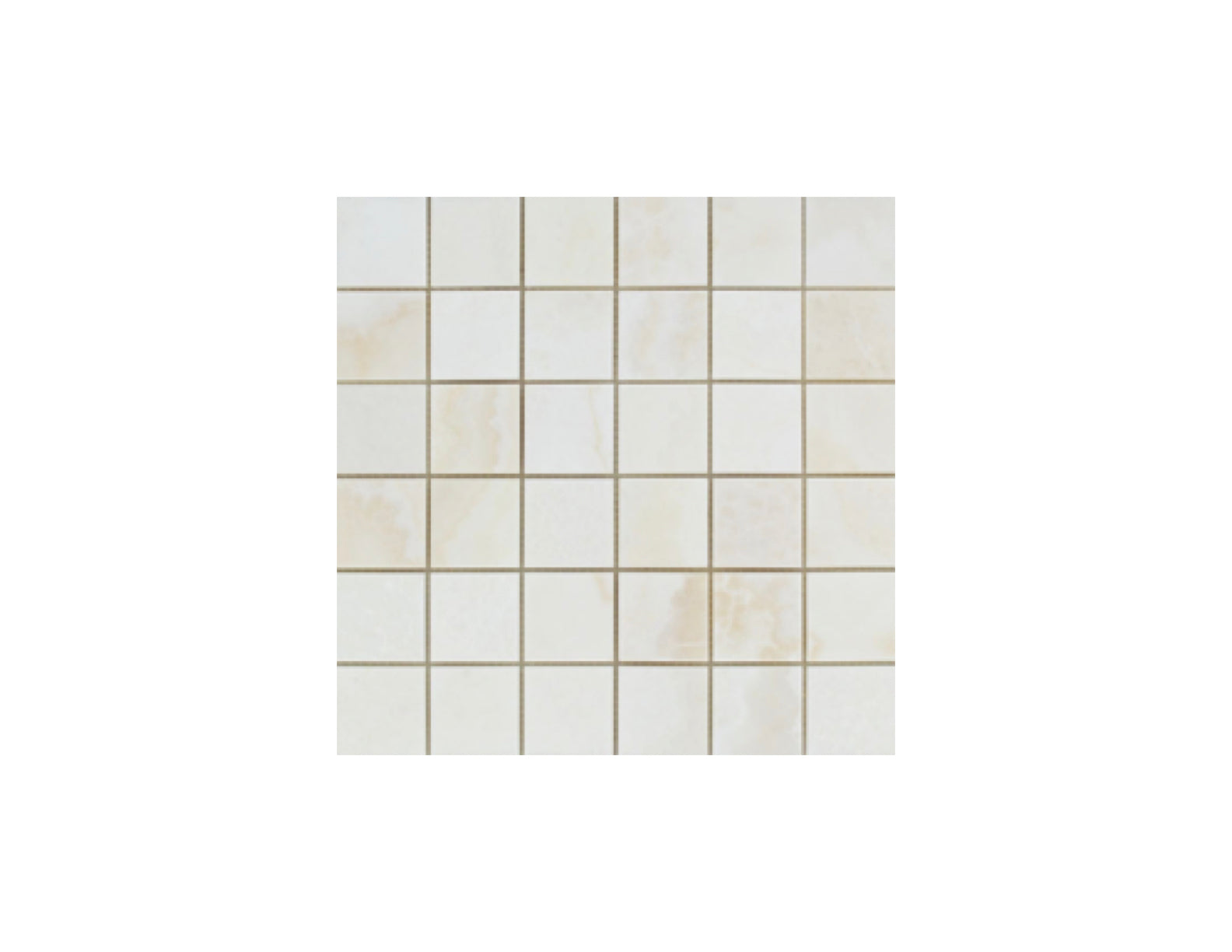 2x2 Square mosaic onyx tile with a grid pattern on a white background