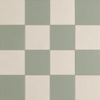 Sage and sand checkerboard porcelain tile pattern, 7x7, matte finish