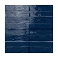 Navy blue rectangular tiles arranged in a grid pattern on a white background